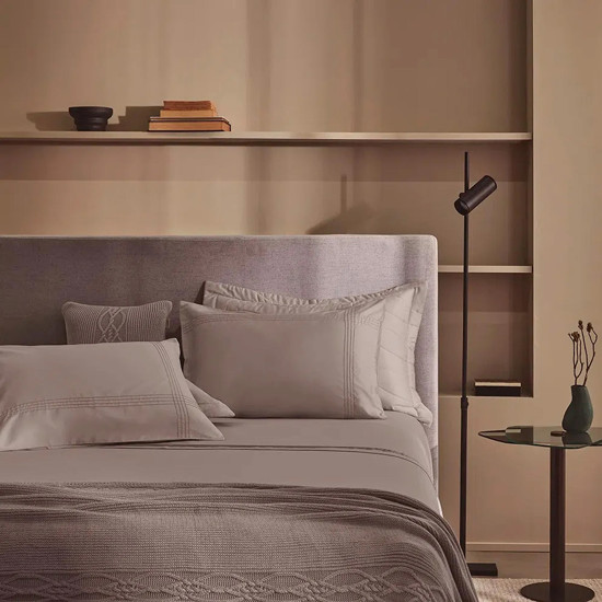 Imagem JOGO DE CAMA CASAL CASTELLARI BRANCO DE ALGODÃO  EGÍPCIO E CETIM 300 FIOS - TRUSSARDI