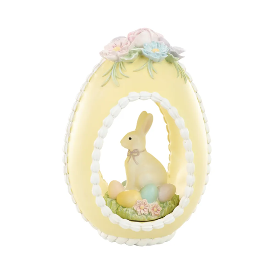 Imagem OVO DE PÁSCOA AMARELO DECORATIVO DE RESINA 26,5X15X12CM - CROMUS