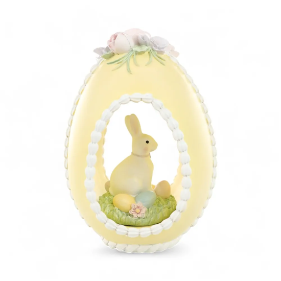 Imagem OVO DE PÁSCOA AMARELO DECORATIVO DE RESINA 26,5X15X12CM - CROMUS