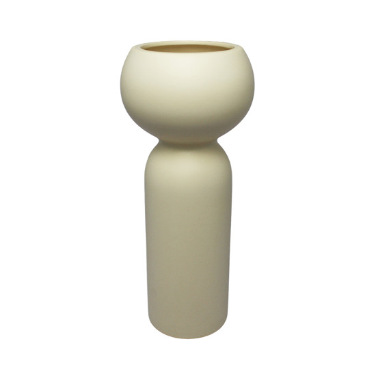 Imagem VASO DECORATIVO ALONGADO DE CEÂMICA CREME FOSCO 34X13X13CM - CERÂMICA MAZZOTI