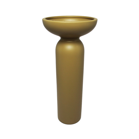 Imagem VASO DECORATIVO ALONGADO DE CERÂMICA BEGE FOSCO 40,5X17,5X17,5CM - CERÂMICA MAZZOTTI