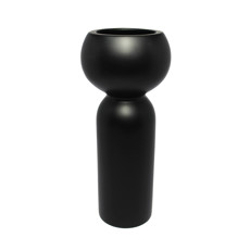 Imagem de VASO DECORATIVO ALONGADO DE CEÂMICA PRETO FOSCO 34X13X13CM - CERÂMICA MAZZOTI - Ceramica Artistica Mazzotti Ltda