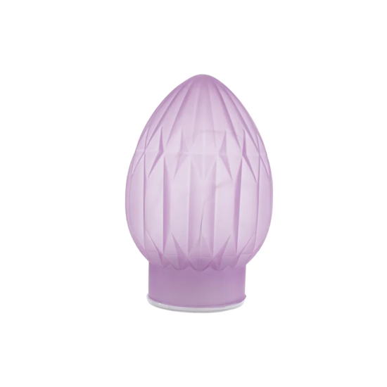 Imagem LUMINÁRIA OVO LILÁS DE VIDRO COM 10 LEDS DECORATIVA 20X13X13CM - CROMUS