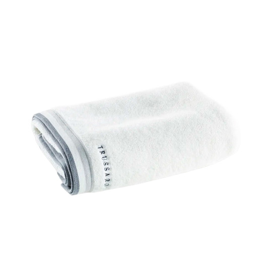 Imagem TOALHA DE ROSTO MONTELLO BRANCO/CINZA DE ALGODÃO 48X90CM - TRUSSARDI