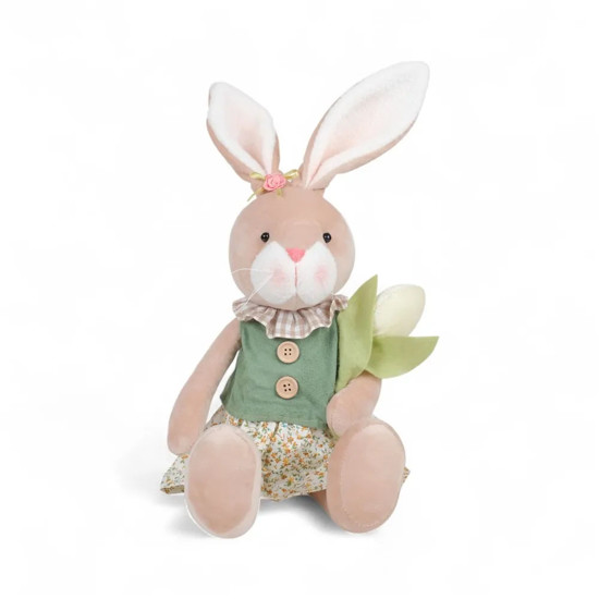 Imagem COELHA DA PÁSCOA DE VESTIDO DECORATIVA DE POLIÉSTER 51X16X9CM - CROMUS