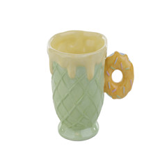 Imagem de CANECA ROSQUINHA 340ML COLORIDA DE CERÂMICA 10X15X10CM - TOKDACASA - Cromus Embalagens Ind E Com Ltda