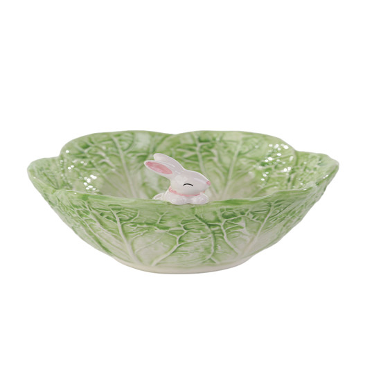 Imagem BOWL DE CERÂMICA VERDE E BRANCO 9X13,5X13,5CM - CROMUS