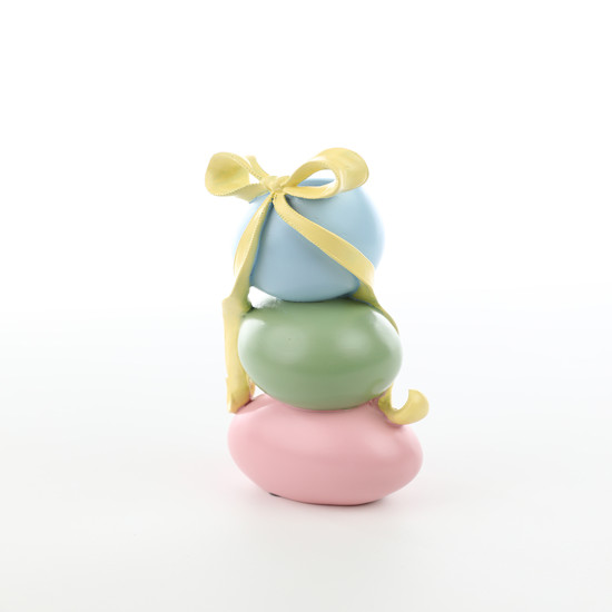 Imagem PORTA-VELAS OVOS DE PÁSCOA COLORIDO DE RESINA 21X8X9CM - CROMUS