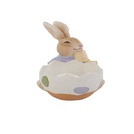 Imagem COELHO DA PÁSCOA DECORATIVO DE RESINA COM OVO 10,5X10X6CM - TOKDACASA
