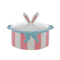 Imagem de CAÇAROLA LISTRADA DE CERÂMICA COM TAMPA 17X23,7X23,7CM - CROMUS - Cromus Embalagens Ind E Com Ltda