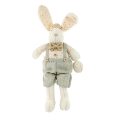 Imagem de COELHO BRANCO SENTADO DA PÁSCOA DECORATIVO DE POLIÉSTER 59X25X14CM - CROMUS - Cromus Embalagens Ind E Com Ltda