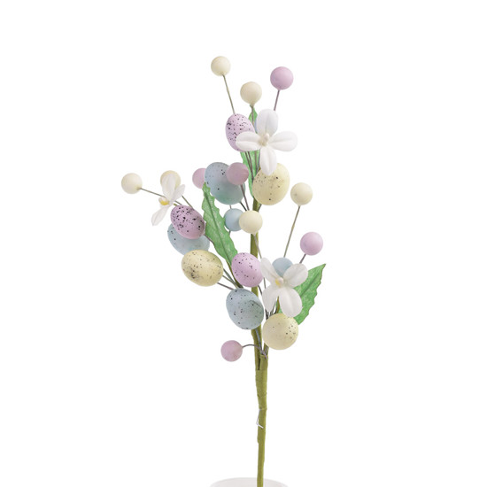 Imagem HASTE DECORATIVA DE OVOS DE PÁSCOA COLORIDOS DE ISOPOR E PLÁSTICO 34CM - CROMUS