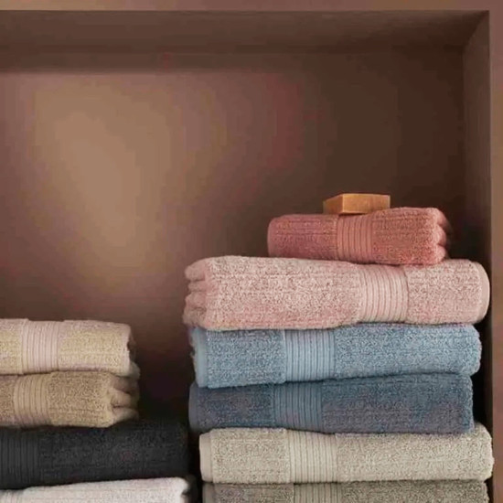 Imagem TOALHA ROSTO FIO PENTEADO CANELADO AZUL ACINZENTADO BUDDEMEYER