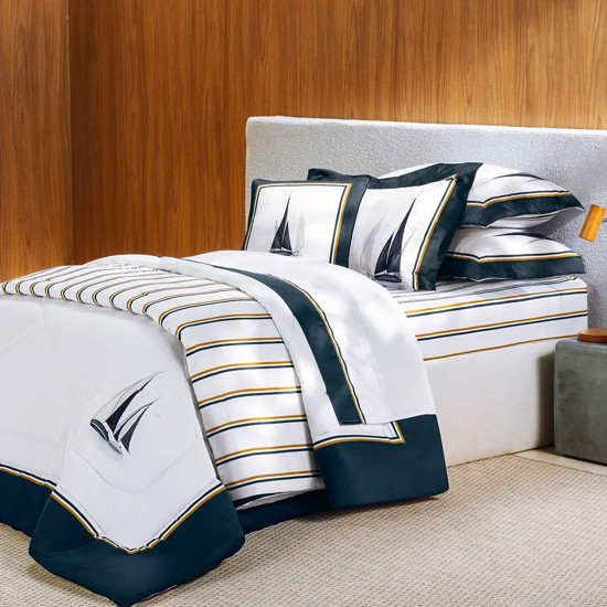 Imagem EDREDOM SOLTEIRO INFANTIL 300 FIOS 100% ALGODÃO EGÍPCIO VELEIRO - TRUSSARDI