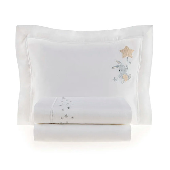 Imagem JOGO DE BERÇO BABY 100% ALGODÃO EGÍPCIO BENE BRANCO - TRUSSARDI