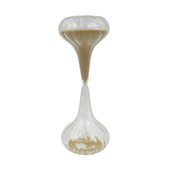 Imagem AMPULHETA DECORATIVA DE VIDRO CANELADO 20X10X10CM - TUUT