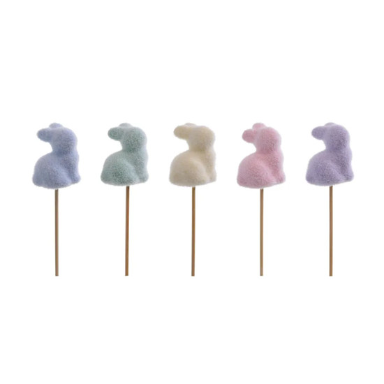 Imagem PICK DECORATIVO DE COELHOS DA PÁSCOA COLORIDOS DE ESPUMA 24X5X4CM - CROMUS