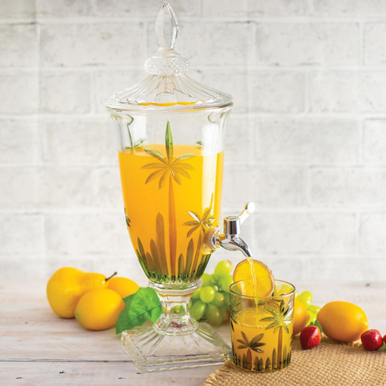 Imagem COPO BAIXO PALM TREE HANDPAINT 340ML CRISTAL ECOLOGICO - WOLFF