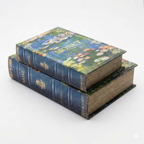 Imagem CAIXA LIVRO CLAUDE MONET AZUL/VERDE G 7X21X30CM/P 5X16X2