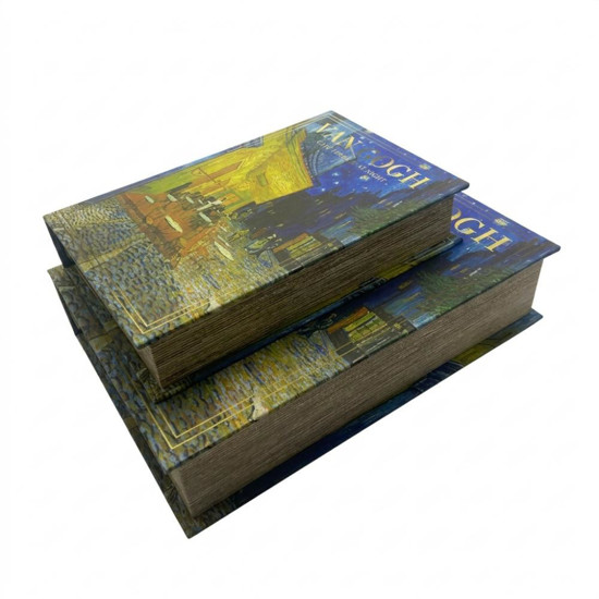 Imagem CAIXA LIVRO VAN GOGH AZUL/AMARELO G 7X21X30CM/P 5X16
