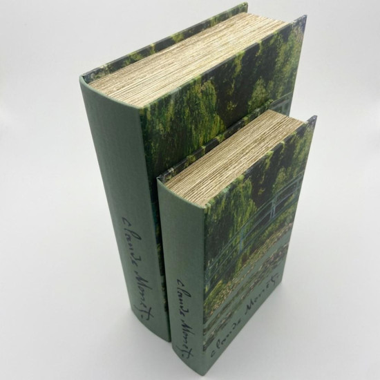 Imagem CAIXA LIVRO MONET A LAGOA DE LIRIOS VERDE G 7X21X30CM/P