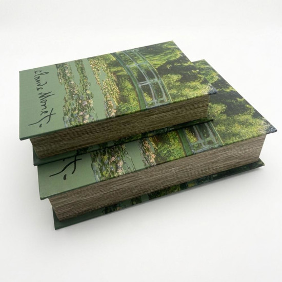 Imagem CAIXA LIVRO MONET A LAGOA DE LIRIOS VERDE G 7X21X30CM/P