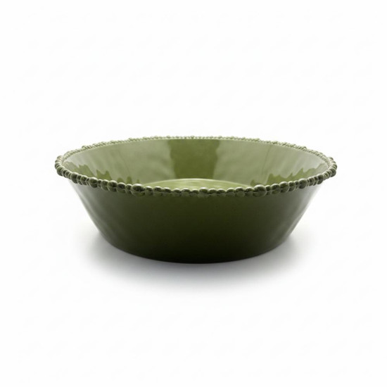 Imagem TAVESSA EM MELAMINA COM BORDA EM RELEVO VERDE
