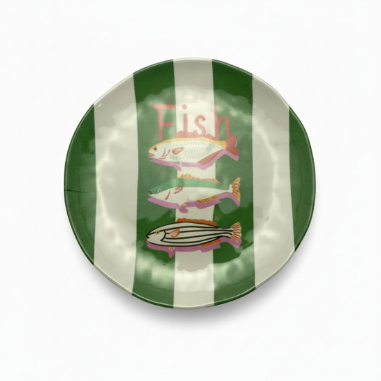 Imagem CJ DE PRATOS EM MELAMINA PEIXES VERDE E BRANCO 6PC