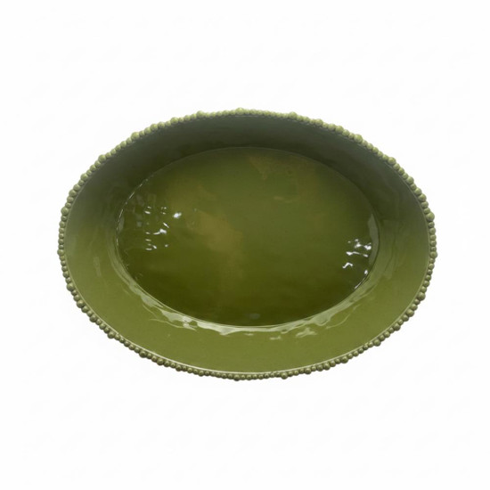 Imagem TAVESSA EM MELAMINA COM BORDA EM RELEVO VERDE