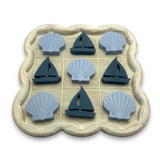 Imagem OBJETO DECORATIVO EM MADEIRA JOGO BARCO E CONCHA