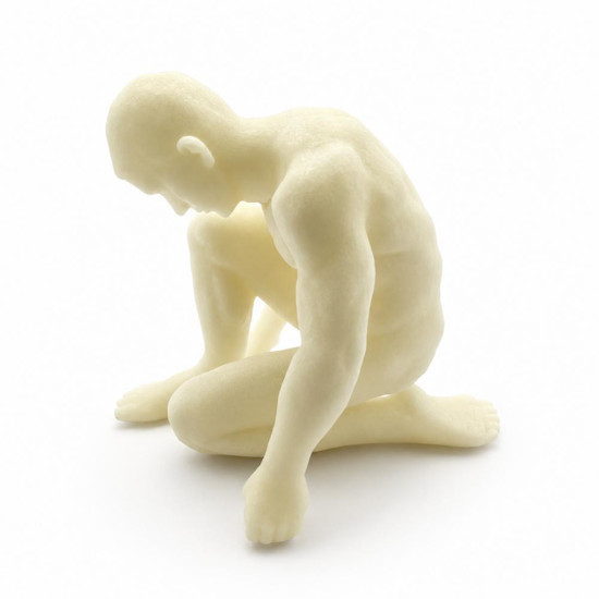 Imagem ESCULTURA HOMEM ABAIXADO EM MARMORE TAM 24CM