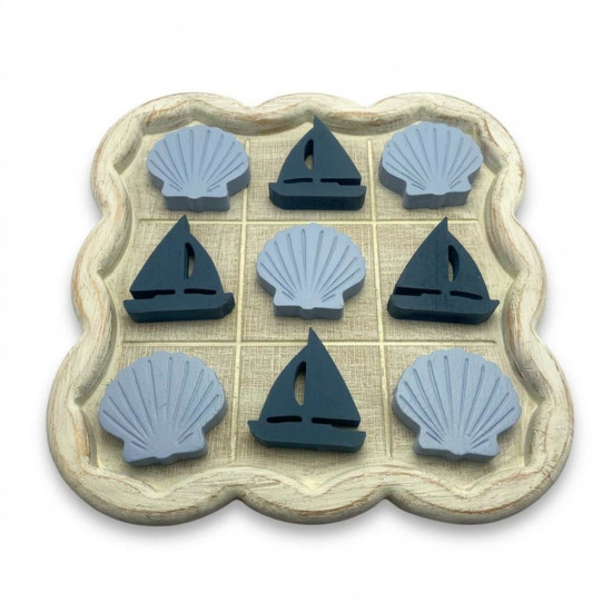 Imagem OBJETO DECORATIVO EM MADEIRA JOGO BARCO E CONCHA