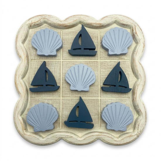 Imagem OBJETO DECORATIVO EM MADEIRA JOGO BARCO E CONCHA