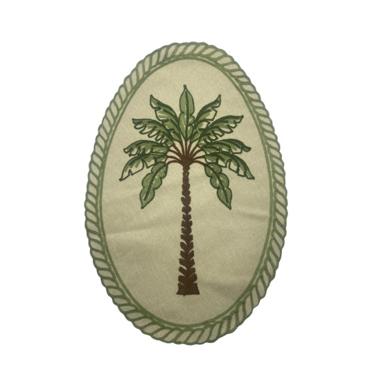 Imagem LUGAR AMERI TECIDO BORDADO CARNAUBA VERDE 33X48CM