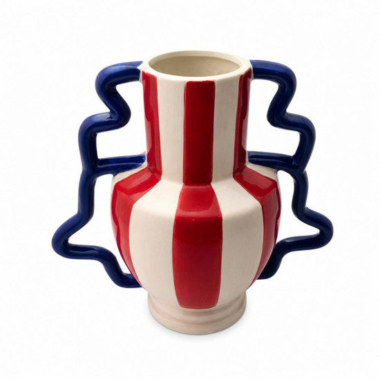 Imagem VASO C/ALCA LISTRAS CERAM 26X15X23CM