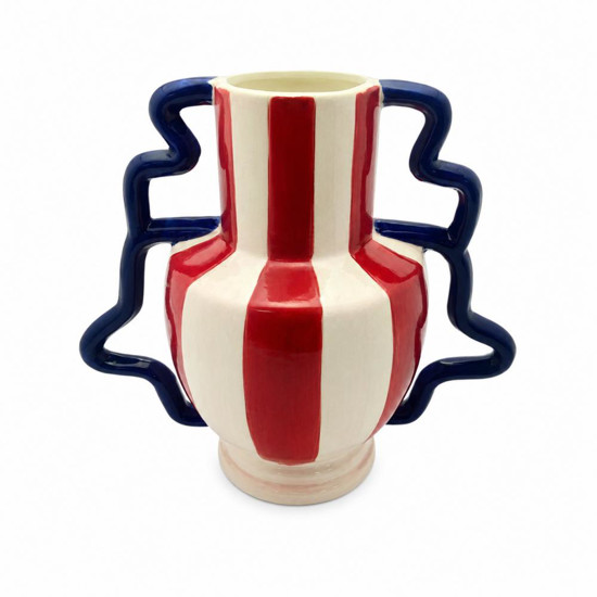 Imagem VASO C/ALCA LISTRAS CERAM 26X15X23CM
