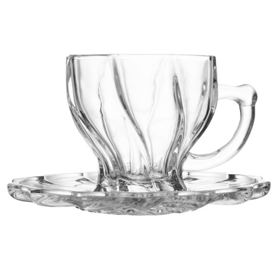 Imagem CONJUNTO 6 XICARAS DE CAFE COM PIRES 110ML TWIST VIDRO
