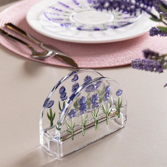 Imagem PORTA GUARDANAPOS LAVANDA HAND PAINTING 12,5CM X 4