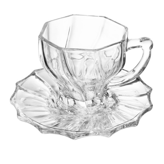 Imagem CONJUNTO 6 XICARAS DE CAFE COM PIRES 110ML TWIST VIDRO