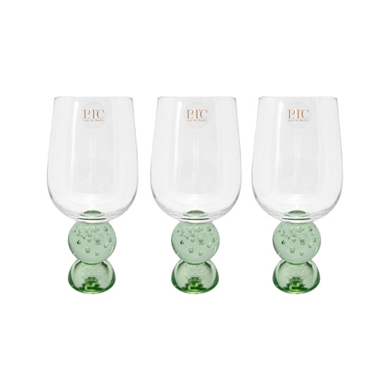 Imagem CONJUNTO DE COPOS EM VIDRO COM BASE ESFERAS VERDE 500ML 6UN