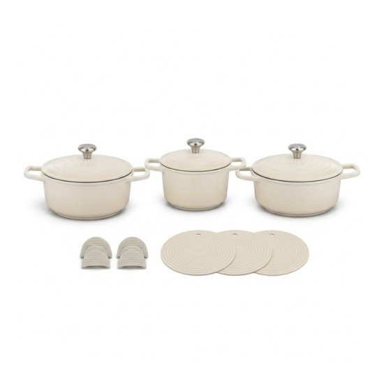 Imagem CONJUNTO 3 CACAROLAS COM INDUCAO AMALFI CREMA
