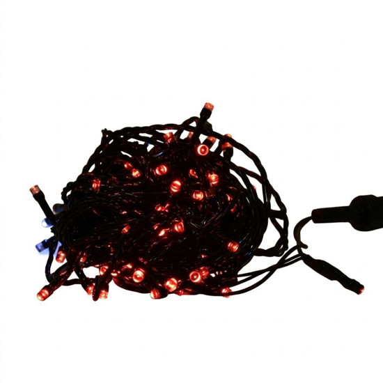 Imagem CORDAO 100 LED MACHO E FEMEA LUZ FIXA FIO VERDE 220V 10 METROS VERMELHO