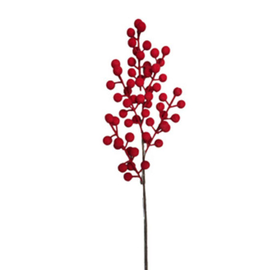 Imagem HASTE BERRY FLOCADO 52CM VERMELHO