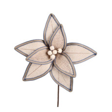 Imagem de HASTE POINSETIA VELUDO D 28CM NUDE - Grillo Ltda