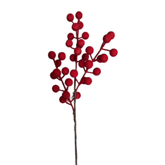 Imagem HASTE BERRY FLOCADO 37CM VERMELHO