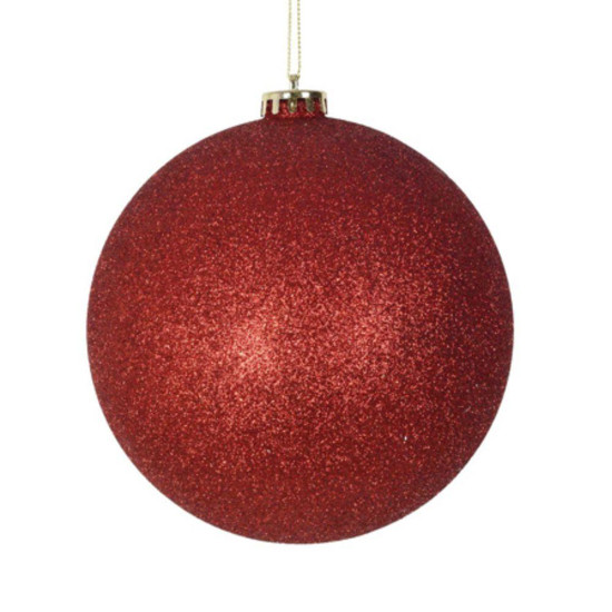 Imagem BOLA NATALINA GLITTER 15CM VERMELHO