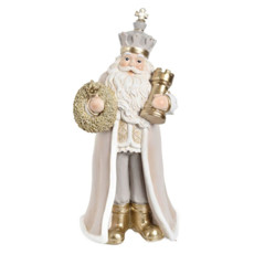 Imagem de PAPAI NOEL REI RESINA 30CM CHAMPANHE - Grillo Ltda