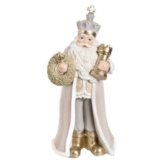Imagem PAPAI NOEL REI RESINA 30CM CHAMPANHE