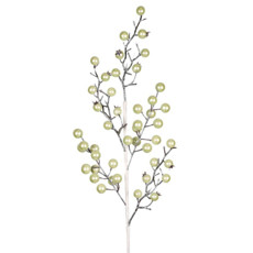 Imagem de HASTE DECORATIVA DE BERRIES AZUL PEROLADO EM PLÁSTICO E METAL 60CM - GRILLO - Grillo Ltda
