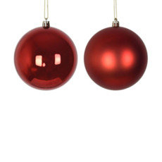 Imagem de BOLA NATALINA MISTA JOGO COM 2 UNIDADES 10CM VERMELHO - Grillo Ltda